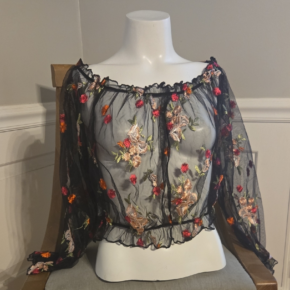 Mesh Floral Top